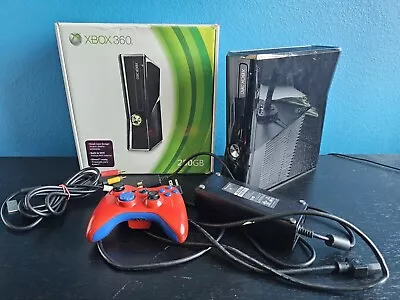 Xbox 360 S Slim 250GB Console W/ Box  Controller & Cords Tested • $29.99