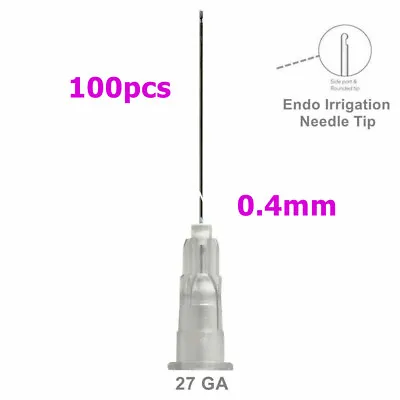 100Pcs Dental Endo Irrigation Needle 27G Disposable Syringe Tips One Side Hole • $11.04