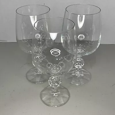 Set 3 Stemware Bohemia Crystal Claudia Goblets Glasses 340ml Vintage Style • $14.99