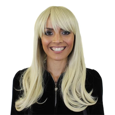 £9.99 • Buy Blonde Heat Resistant Wig Heat And Style Straight Hairpiece Fancy Dress Wig