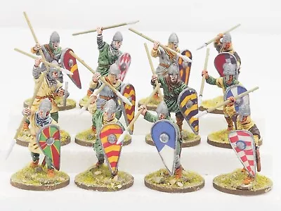 28mm Dark Ages Norman Warriors X 12. Painted. Blue 384 • £40