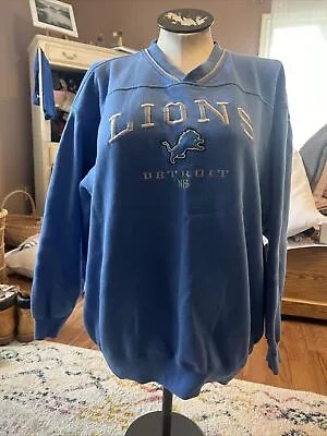 Vintage Detroit Lions NFL Sweatshirt Blue Heavyweight XL VF Imagewear • $24.99