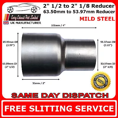 £8.93 • Buy 63mm To 54mm Mild Steel Standard Exhaust Reducer Connector Pipe Tube