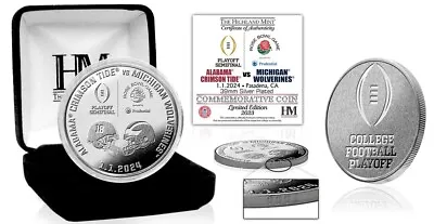 Alabama VS Michigan Rose Bowl January 1 2024 Semi Final Silver Plated Coin • $79.99