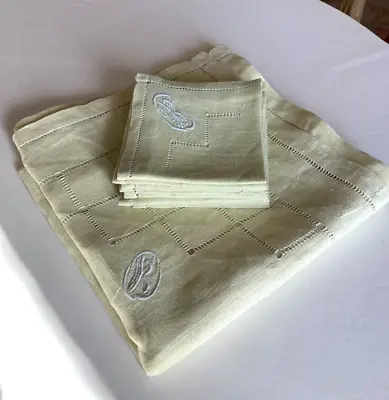 £80 • Buy Monogramed Linen Table Cloth And Napkins