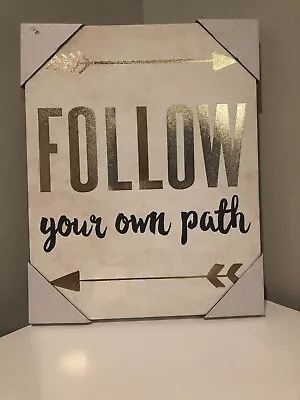 Canvas Wall Decor “Follow Your Own Path” Brand New Picture Perfect Grad Present • $16.95