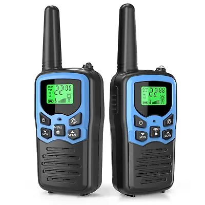 $37.99 • Buy 2 Pack Long Range Walkie Talkie 10km Two Way Radio VOX Handheld 22 Channels Blue