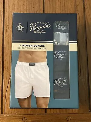 Penguin By Munsingwear Pack Of 3 Woven Boxers Men’s Large 36”-38” NEW • $24.99