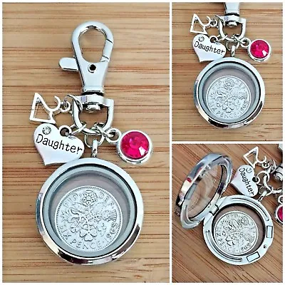 LUCKY SIXPENCE BIRTHDAY KEYRING  For Daughter Sister Niece Cousin 21st 18th 16th • £6.99
