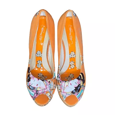 ED HARDY WOMEN'S CASABLANCA WEDGE PUMPS Size 10 • $45