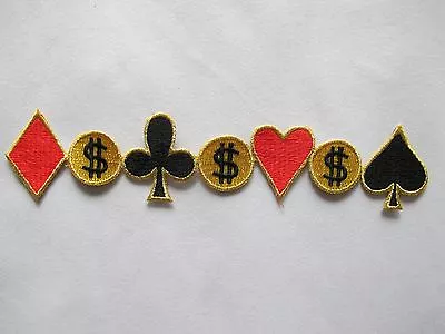 #2933 7-1/2  Poker Card Gambling Casino Embroidery Iron On Applique Patch • $6.99