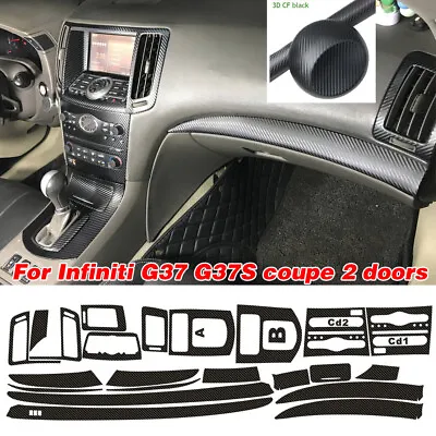 For Infiniti G37 Coupe 2 Doors 3D Carbon Fiber Pattern Interior DIY Trim Decals • $33.80