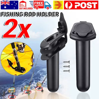 2X With Cap Cover Fishing Boat Rod Holder For Kayak Pole Bracket Flush Mount AU • $16.45