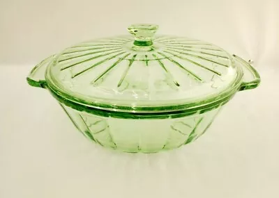 Vintage Green MSE Martha Stewart Everyday Lidded 2qt Glass Casserole Dish • $25