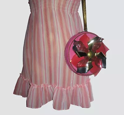 Vtg Moschino Cheap&chic Playful Whimsical Girly Glam Pink Suede Pinwheel Handbag • $149.99