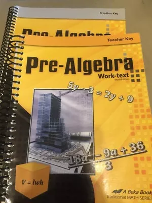 Abeka Pre-Algebra Teacher Key & Solution Key • $14