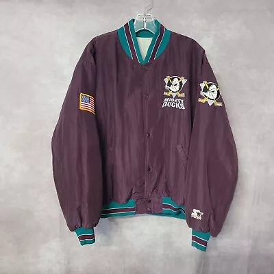 Rare Vintage 90s Starter NHL Mighty Ducks Bomber Hockey Jacket Mens XL Disney • $299.99