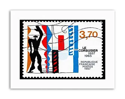 Postage Stamp France 1987 Works Of Le Corbusier Vintage Canvas Art Print • £13.99