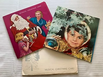Rare Vintage Musical Christmas Card LOT Of 2 Record 45 RPM Unpunched 1959 RCA • $14.95