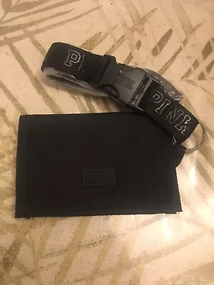 NWT Victorias Secret PINK ID/ Lanyard Holder/Wallet In Pure Black • $29.99