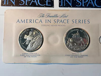 $39.95 • Buy America In Space Series Franklin Mint Silver Proof Medals