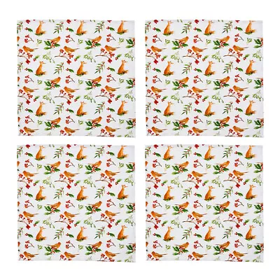 £11.90 • Buy Cooksmart 100% Cotton Napkins Set Of 4 Table Linen Cloth Winters Tale Christmas