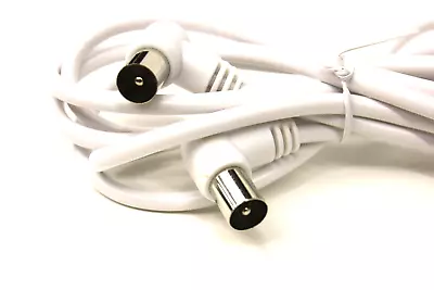 £3.22 • Buy 2 M Tv Ariel Cable Lead Extension Cable Free-view Male To Male Right Angled Coax