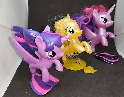 My Little Pony MLP Seapony Figure Lot Of 3 Twilight Sparkle Glitter Apple Jack • $7.95