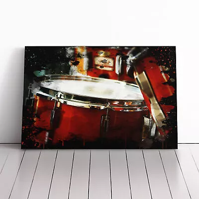 Drum Kit Canvas Wall Art Print Framed Picture Home Decor Living Room Bedroom • £24.95