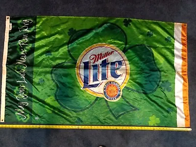 2000 3' X 5' Miller Light St Patrick’s Day Flag Authentic Beer Limited Rare Item • $65