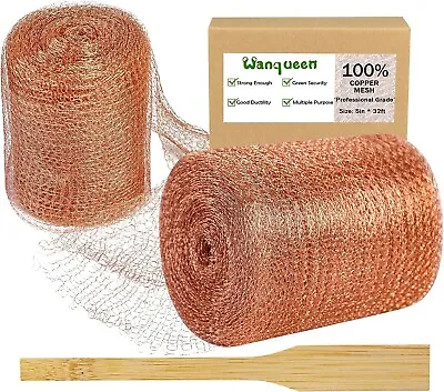 Copper Mesh Roll For Mice Rat Rodent Repllent Sturdy 32 Feet Copper Wool Mouse • $24.44