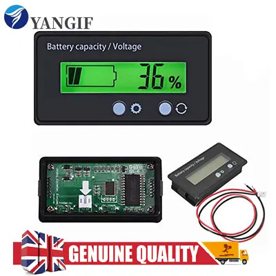12V 24V 48V Battery Status Charge LCD Digital Indicator Monitor Meter Gauge UK • £8.96