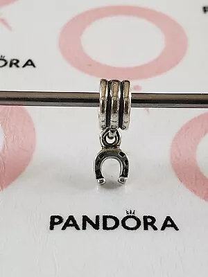 Genuine Pandora Silver Lucky Dangle Horseshoe Charm 925 ALE • £10