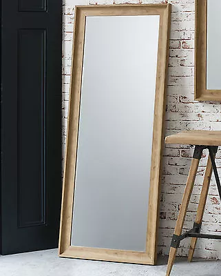 Fraser Leaner FULL LENGTH Floor Leaner MIRROR Wall Hung OAK Effect 152cm X 63cm • £99