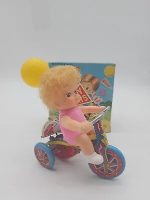 Mechanical Girls Tricycle Tin Windup Toy Vintage Suzuki Made In Japan • $40.50