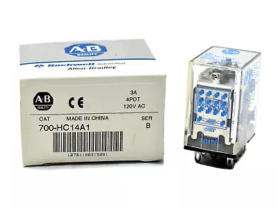 Allen Bradley 700-HC14A1 Mini Ice Cube Relay 14-Blade 3A 4PDT 120VAC New • $14.99