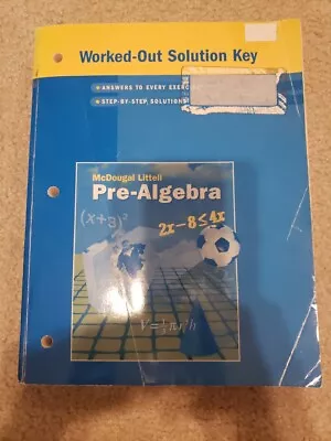 Mcdougal Littell Pre-Algebra  Worked-Out Solution Key 2005 PAPERBACK • $89