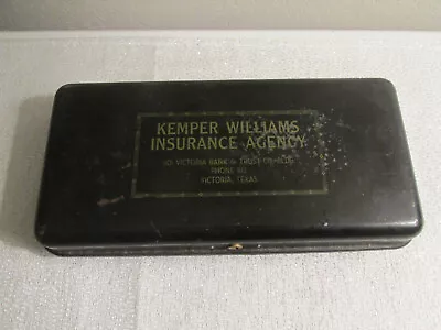 Vintage Metal Lock Box Safe Strong Box Kemper Williams Insurance Victoria Texas  • $21