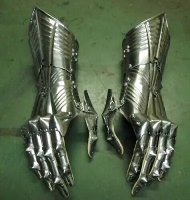 18 Gauge Medieval Articulated Steel Functional Gauntlets Gothic X-mas Gift • $151.50