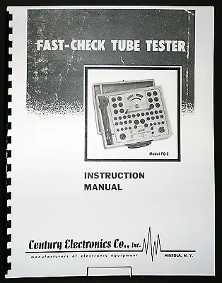 $7.99 • Buy Century Electronics FC-2 Tube Tester Manual