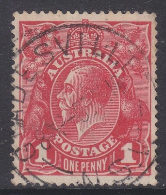 $4.65 • Buy KGV Heads Single Wmk 1d Red Die 1 Used *POSTMARK* SG 21c (1AB)
