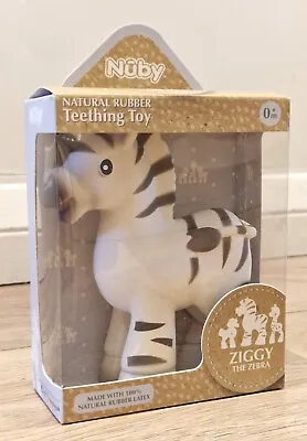Nuby Ziggy The Zebra Natural Rubber Teething Toy 0m+ Brand New & Boxed • £14.99