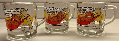 3 VTG McDonald's Garfield Coffee Mugs Cups 1978 Jim Davis Anchor Hocking 10 Oz • $19.99