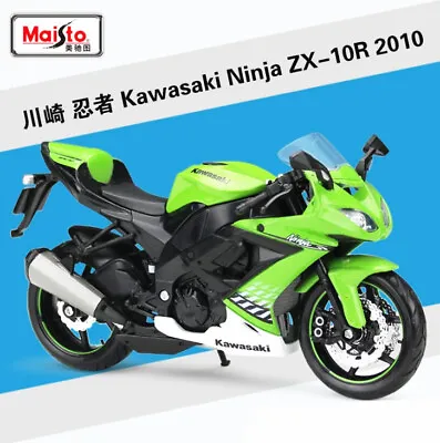 1:12 Maisto Kawasaki Ninja ZX10R Motorcycle Bike Model Boy Toy Gift New In Box • £15.58