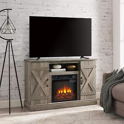 Media TV Stand Entertainment Console Table With 18  Electric Fireplace Insert • $289.99