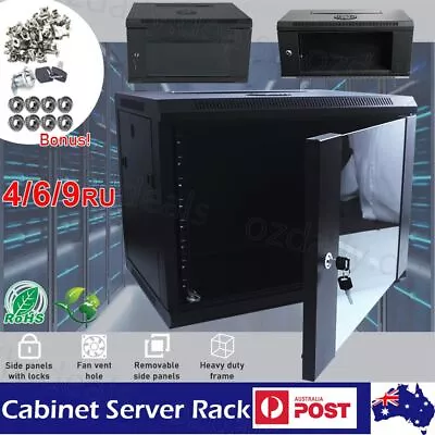 4/6/9RU 19 Inch 450mm Deep Wall Mount Cabinet Server Rack Data Network Comms AU • $106.99