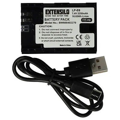 Battery 2250mAh USB-C For Canon EOS 90D R5 R6 Ra XC10 XC15 BG-E6 • £34.80