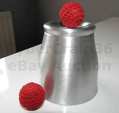£24.95 • Buy Chop Cup Metal Aluminium Close Up & Stage Classic Magic Trick And Red Ball Prop