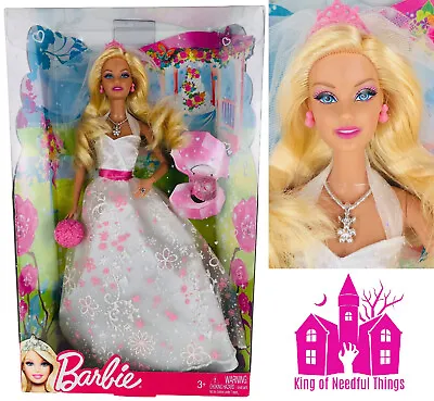 Barbie Wedding Day Dress Bride X1170 Doll Collect Bouquet Ring 2011 Mattel NRFB • $24.84