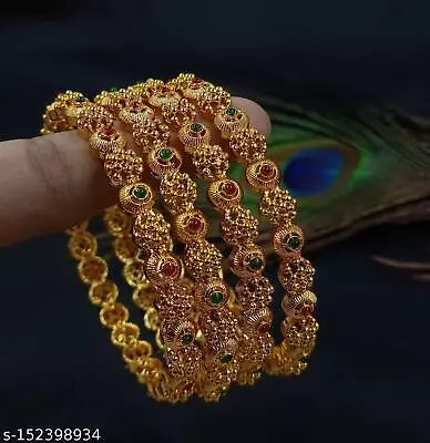 Bollywood South Indian Treditional Pearl Bangles Ethnic Wedding Jewelry A27 • $17.72